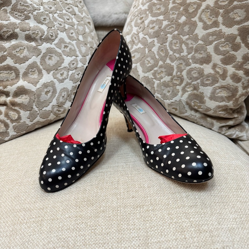 Boden | Heels | Leather | Black & White Polka Dots | 9.5 (41)